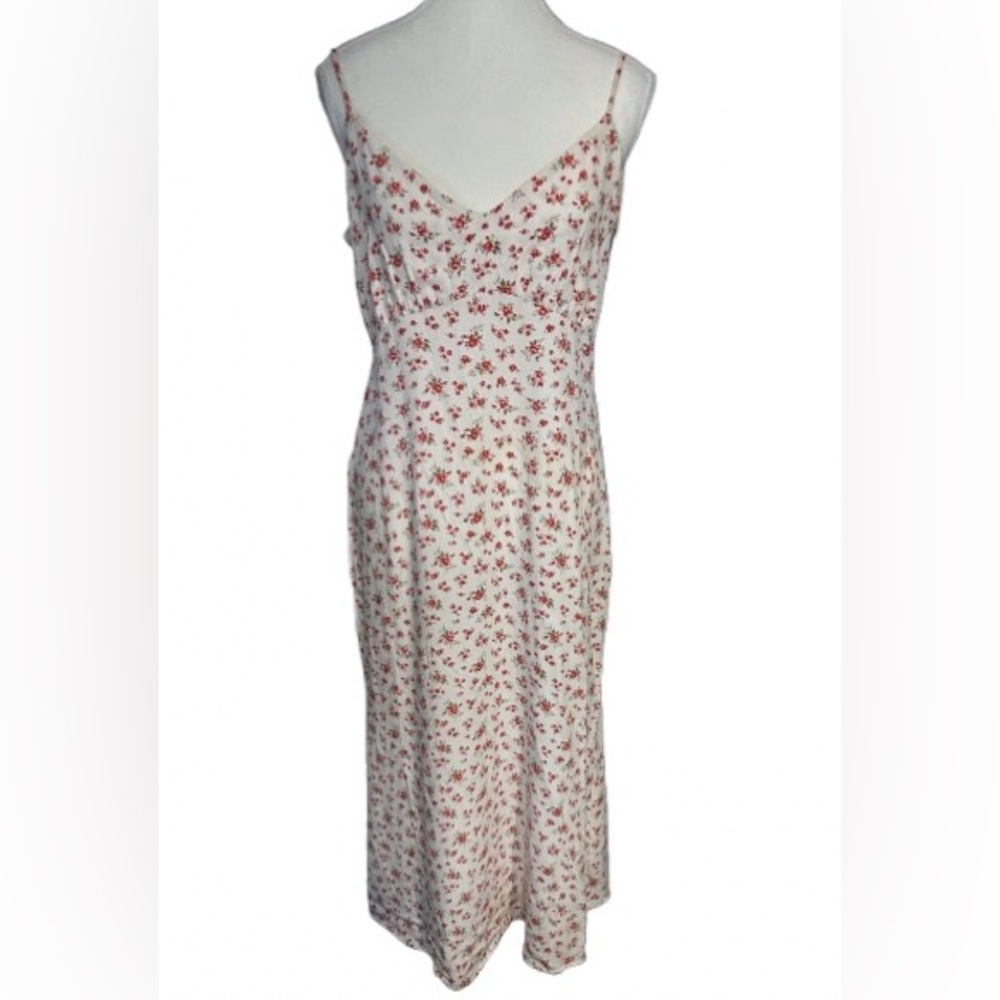 Reformation Floral Dress Medium Size 8 Red White Designer Midi Valentines